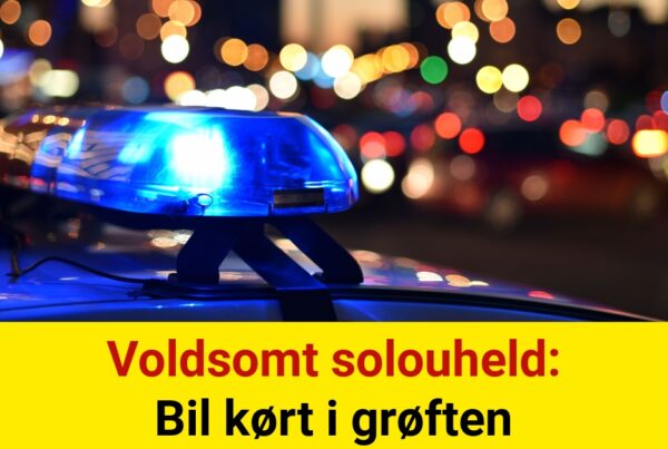 Voldsomt solouheld: Bil kørt i grøften