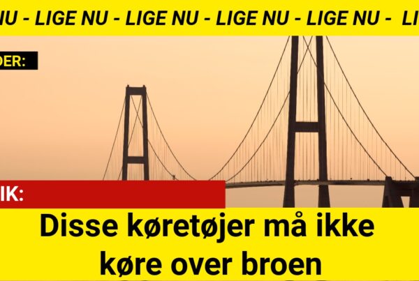 Disse køretøjer må ikke køre over broen