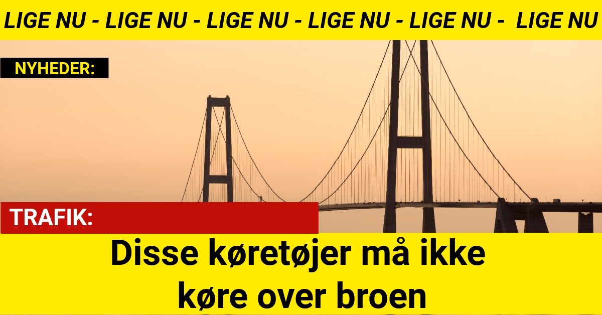 Disse køretøjer må ikke køre over broen