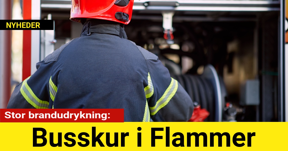 Stor brandudrykning: Busskur i Flammer