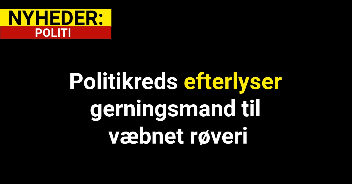 Politikreds efterlyser gerningsmand til væbnet røveri