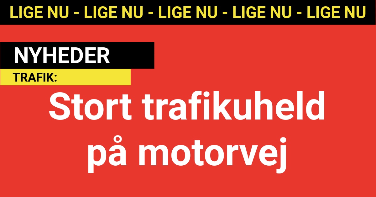 Stort trafikuheld på motorvej