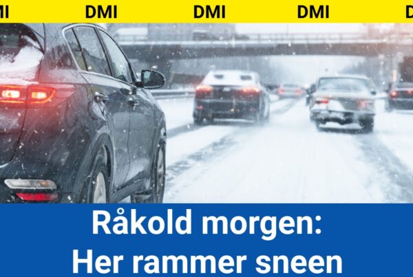 Råkold morgen: Her rammer sneen