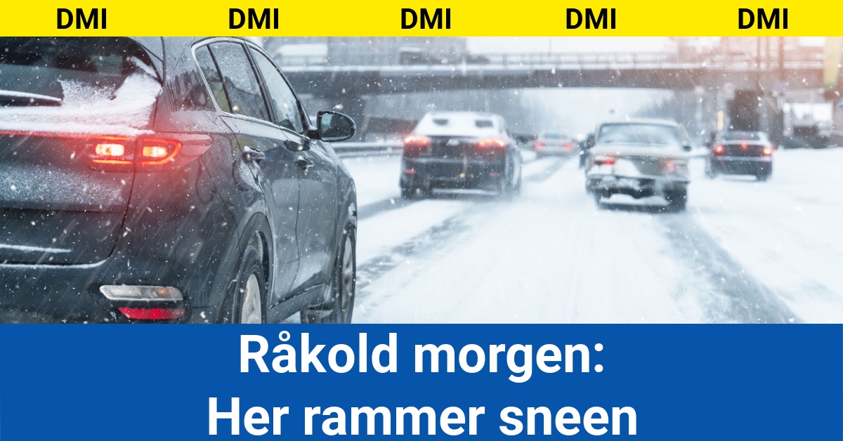 Råkold morgen: Her rammer sneen