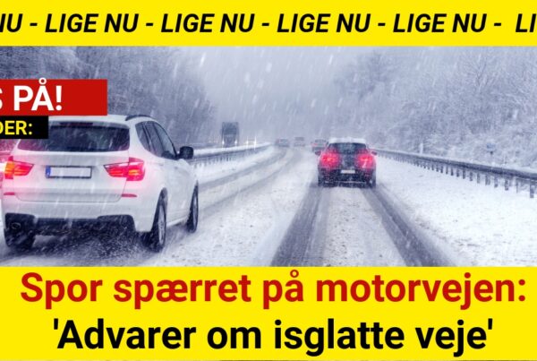 Spor spærret på motorvejen: 'Advarer om isglatte veje'