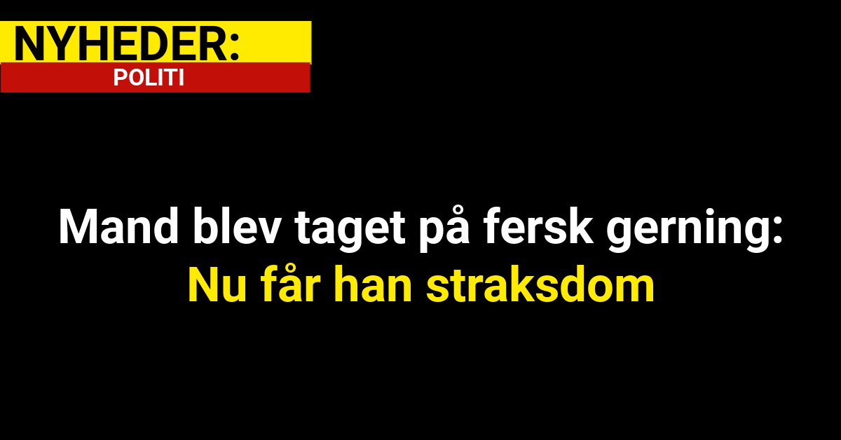 Mand blev taget på fersk gerning: Nu får han straksdom