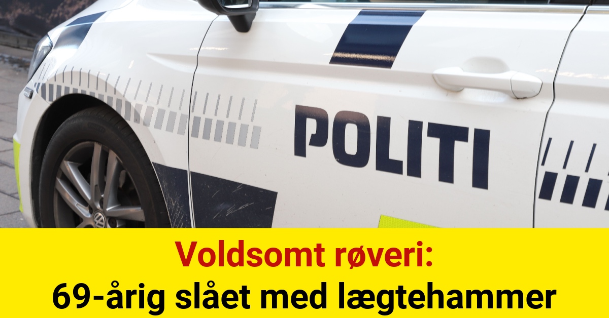 Voldsomt røveri: 69-årig slået med lægtehammer