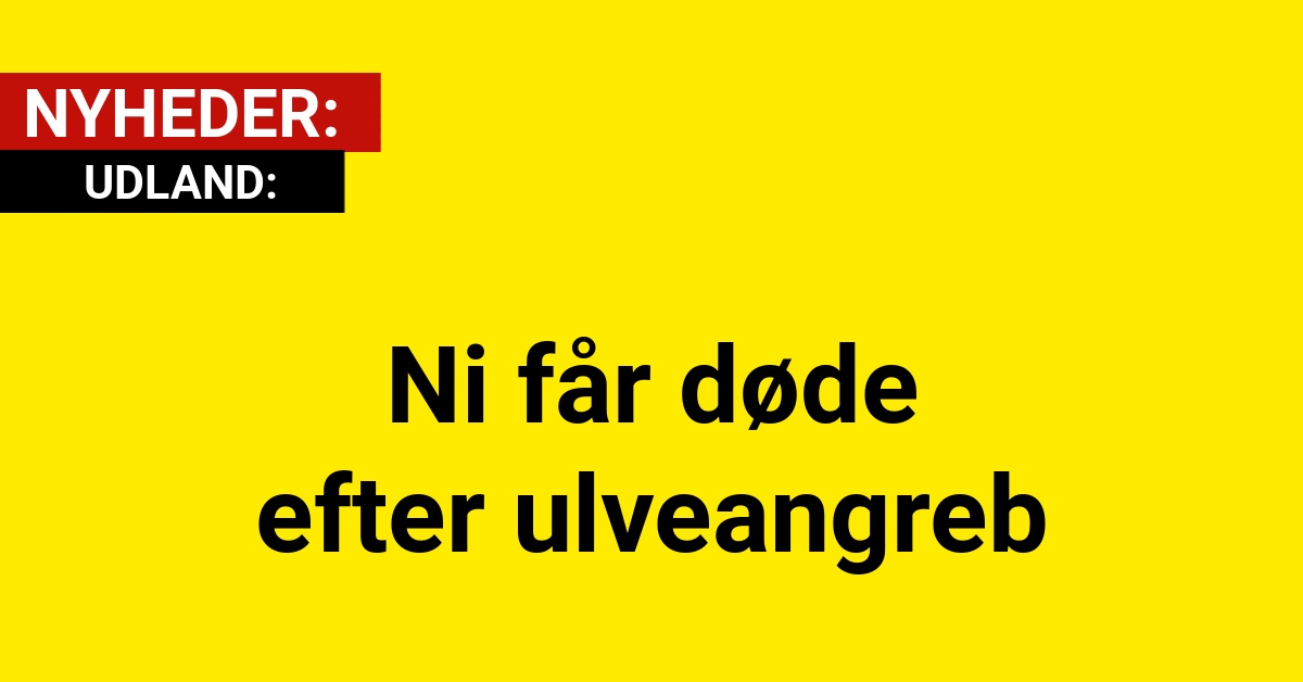 Ni får døde efter ulveangreb