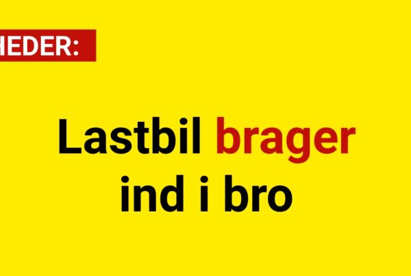 Lastbil brager ind i bro