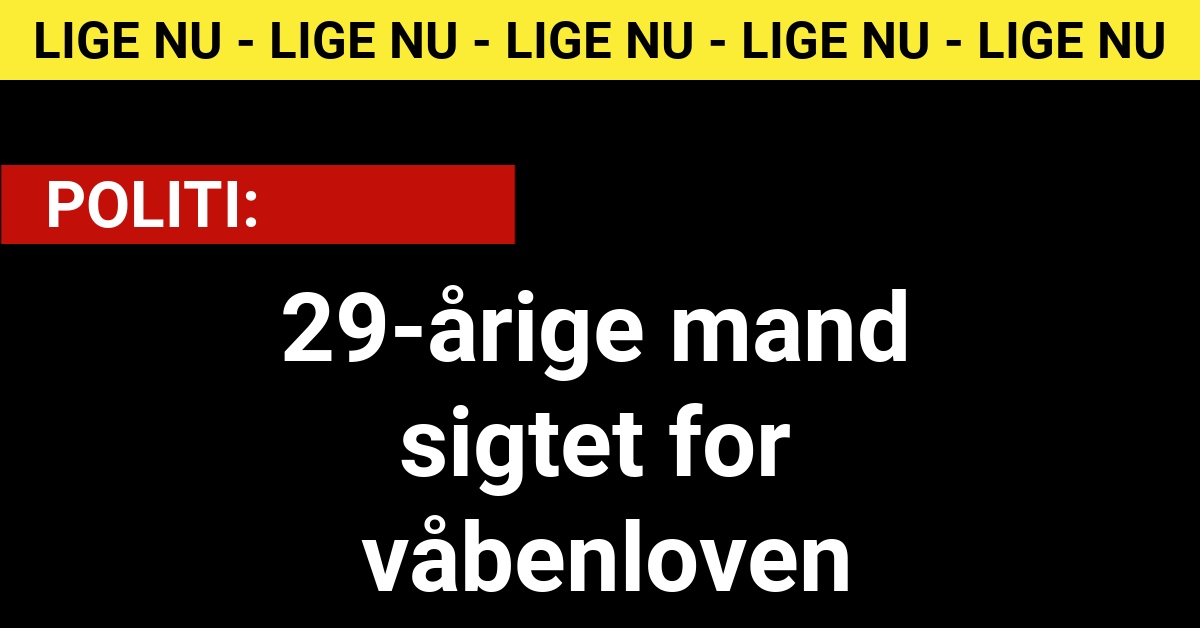 29-årige mand sigtet for våbenloven