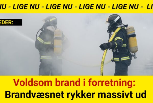 Voldsom brand i forretning: Brandvæsnet rykker massivt ud