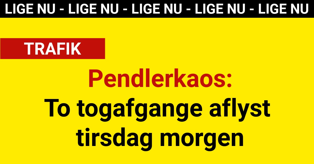 Pendlerkaos: To togafgange aflyst tirsdag morgen