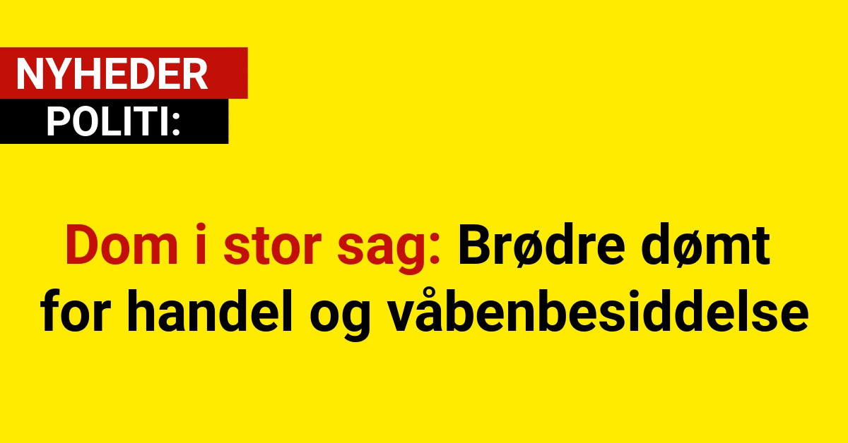 Dom i stor sag: Brødre dømt for handel og våbenbesiddelse