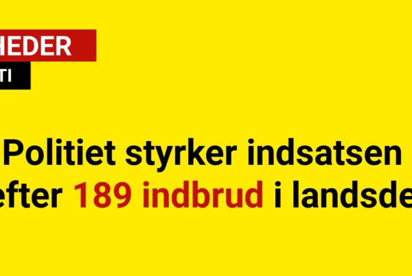 Politiet styrker indsatsen efter 189 indbrud i landsdel