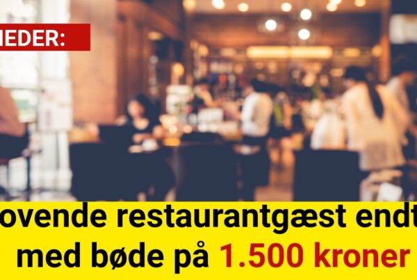 Sovende restaurantgæst endte med bøde på 1.500 kroner