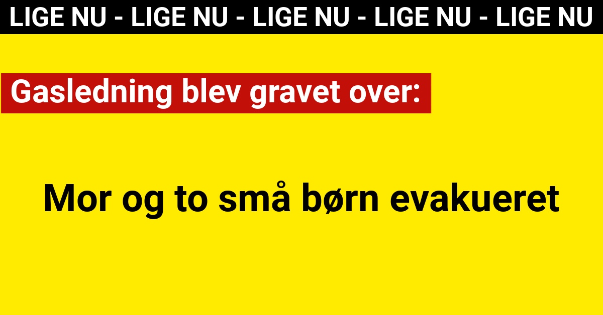 Mor og to små børn evakueret efter gasledning blev gravet over