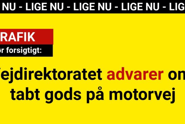 Vejdirektoratet advarer om tabt gods på motorvej