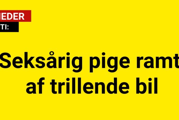 Seksårig pige ramt af trillende bil