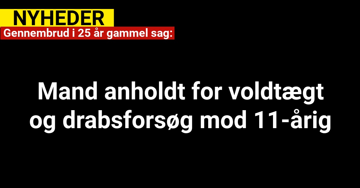 Gennembrud i 25 år gammel sag: Mand anholdt for voldtægt og drabsforsøg mod 11-årig