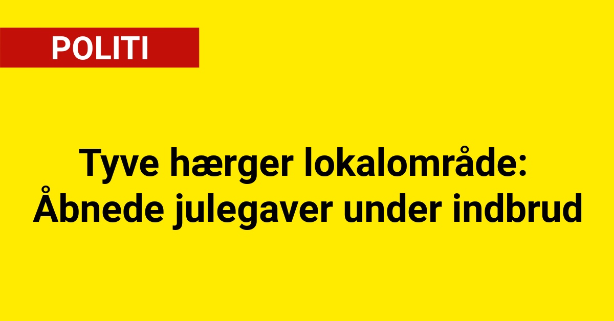 Tyve hærger lokalområde: Åbnede julegaver under indbrud