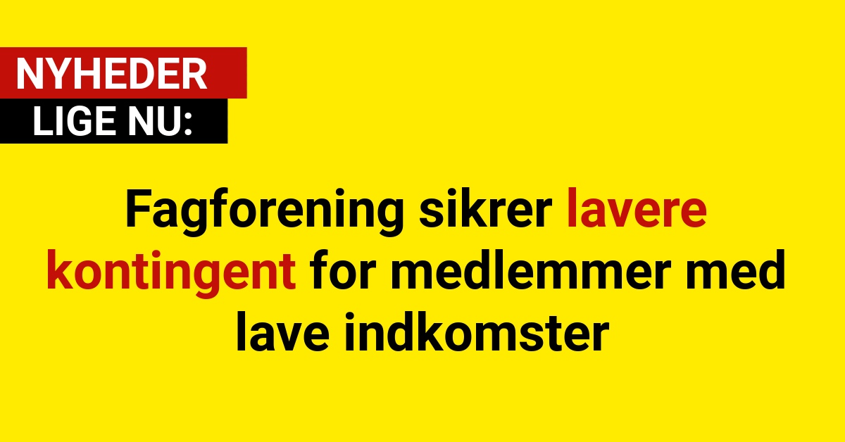 Fagforening sikrer lavere kontingent for medlemmer med lave indkomster