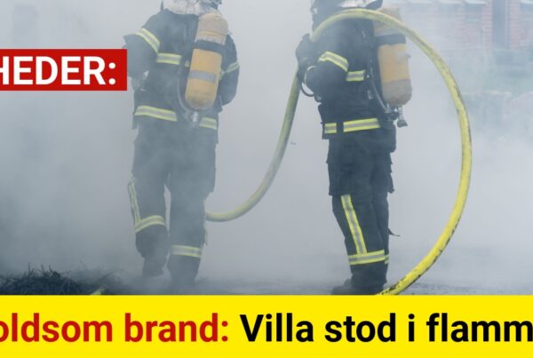 Voldsom brand: Villa stod i flammer