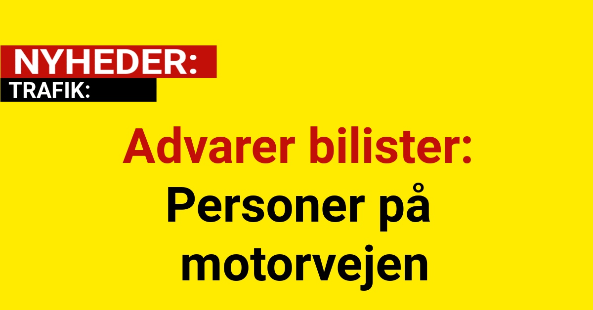 Advarer bilister: Personer på motorvejen