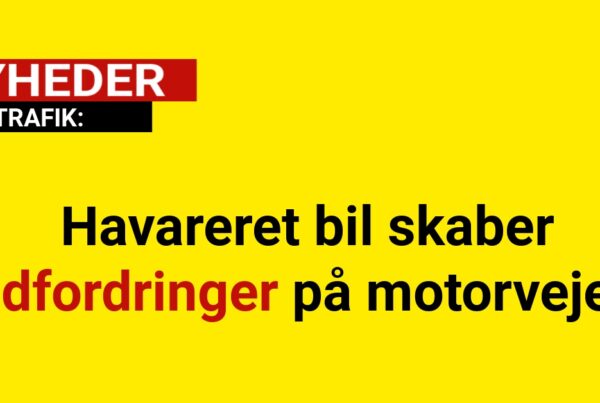 Havareret bil skaber udfordringer på motorvejen