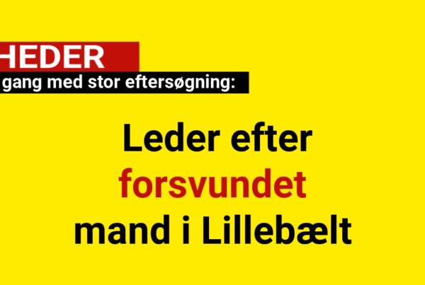 Politi i gang med stor eftersøgning: Leder efter forsvundet mand i Lillebælt