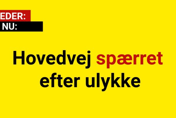 Hovedvej spærret efter ulykke