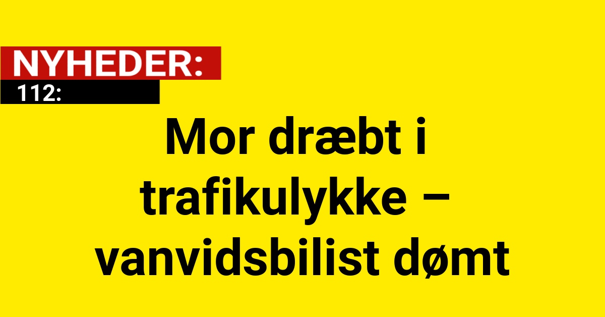 Mor dræbt i trafikulykke – vanvidsbilist dømt