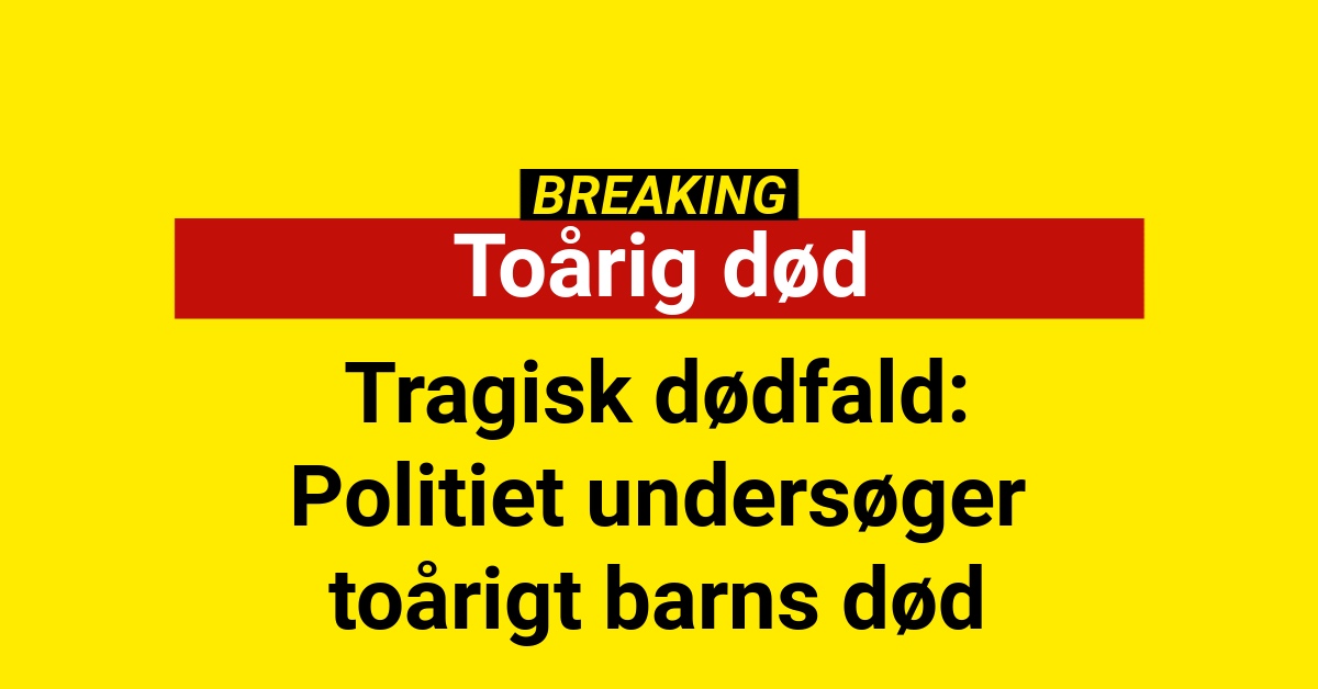 Tragisk dødfald: Politiet undersøger toårigt barns død