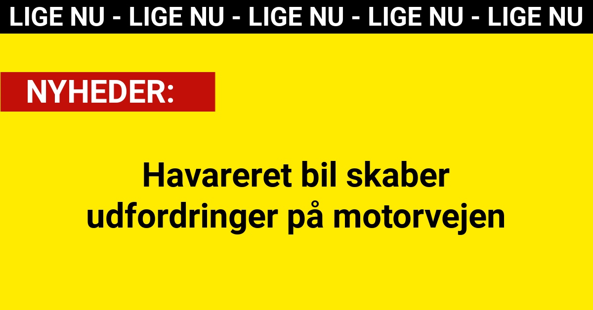 Havareret bil skaber udfordringer på motorvejen