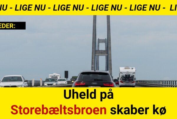 Uheld på Storebæltsbroen skaber kø