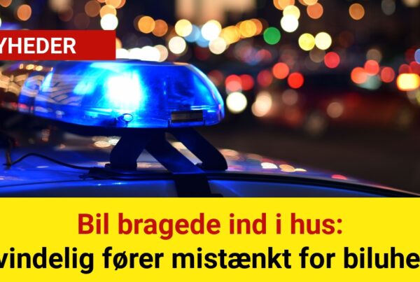 Bil bragede ind i hus - Kvindelig fører mistænkt for biluheld