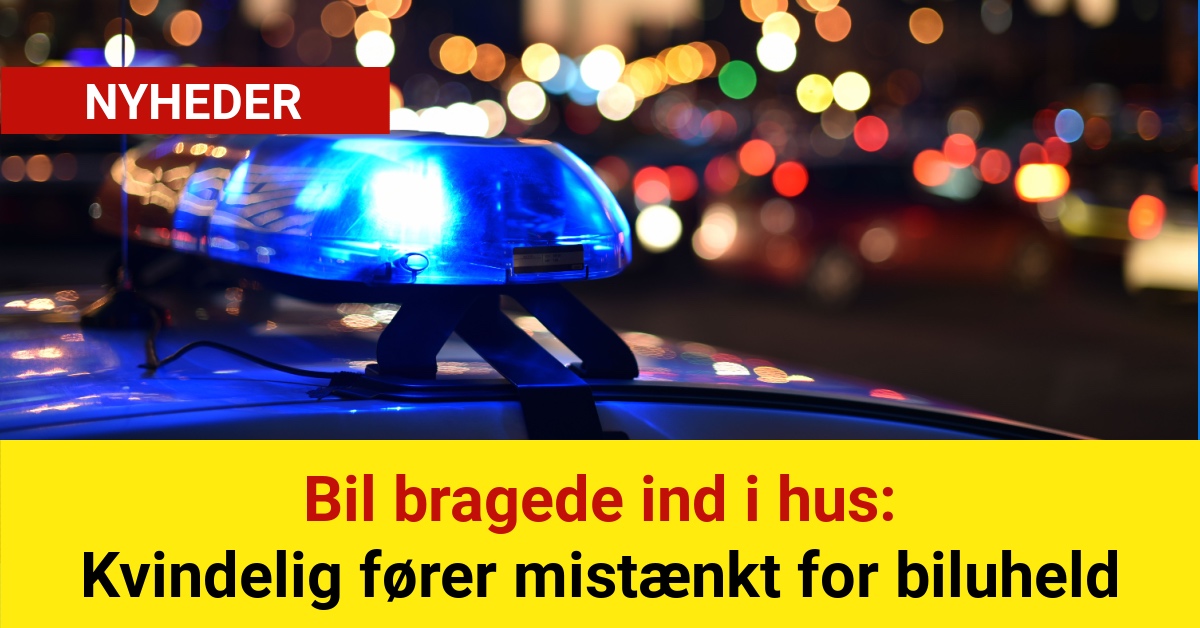 Bil bragede ind i hus - Kvindelig fører mistænkt for biluheld