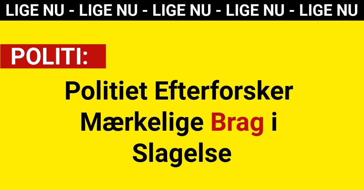 Politiet Efterforsker Mærkelige Brag i Slagelse