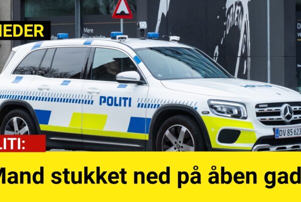 Mand stukket ned på åben gade