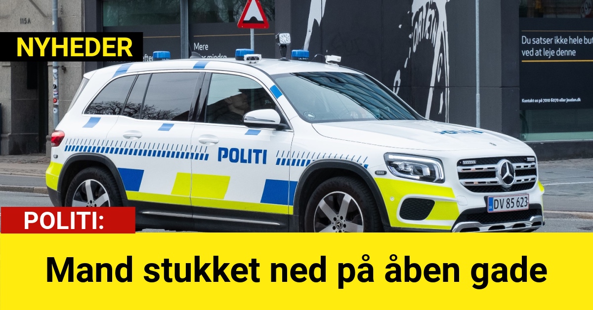 Mand stukket ned på åben gade