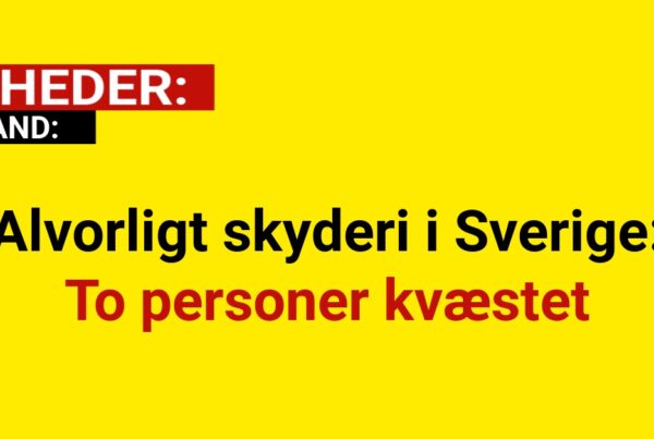 Alvorligt skyderi i Sverige: To personer kvæstet