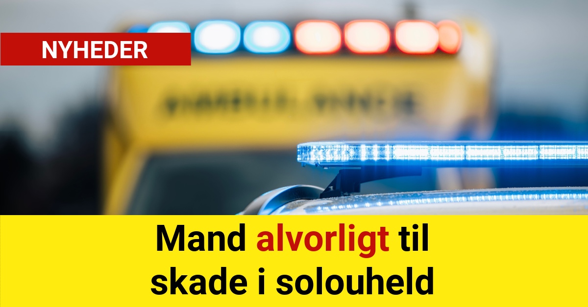 Mand alvorligt til skade i solouheld