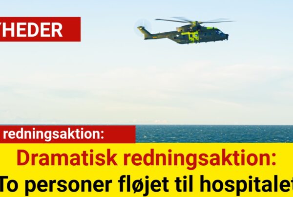 Dramatisk redningsaktion: To personer fløjet til hospitalet