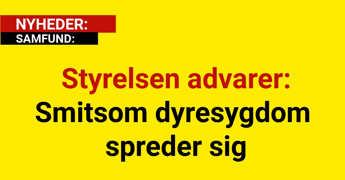 Styrelsen advarer: Smitsom dyresygdom spreder sig