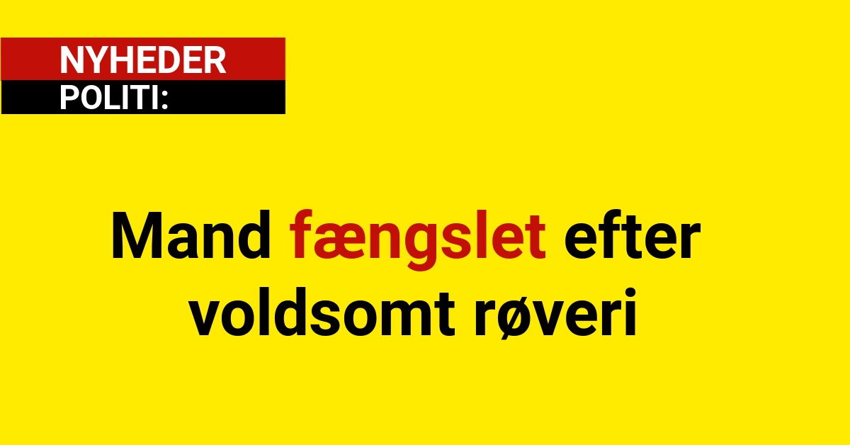 Mand fængslet efter voldsomt røveri