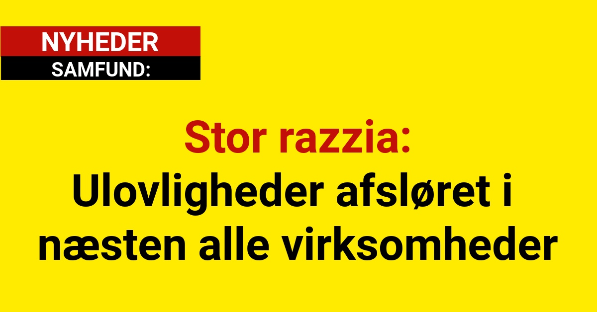 Stor razzia: Ulovligheder afsløret i næsten alle virksomheder