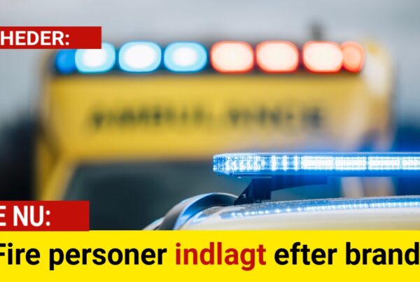 Fire personer indlagt efter brand