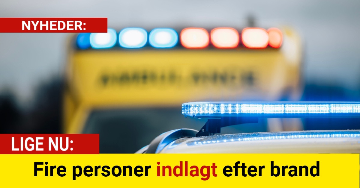 Fire personer indlagt efter brand