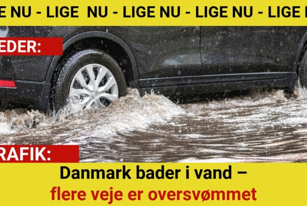 Danmark bader i vand – flere veje er oversvømmet