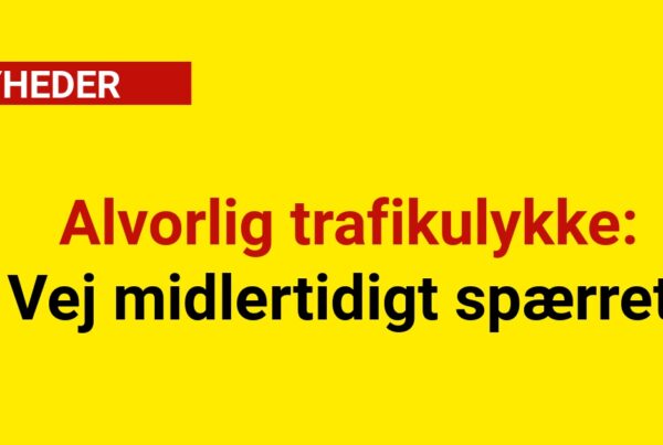 Alvorlig trafikulykke: Vej midlertidigt spærret