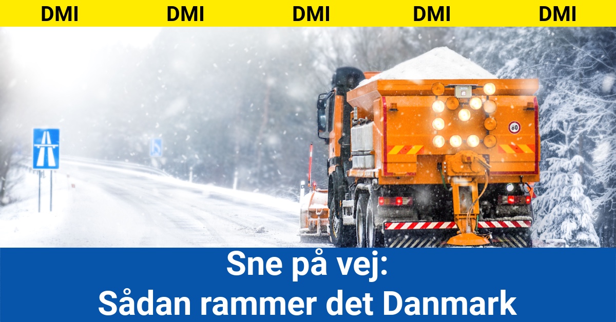 Sne på vej: Sådan rammer det Danmark